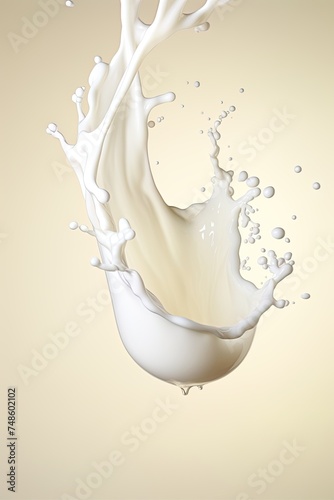 Milk splash illustration. Generative Ai