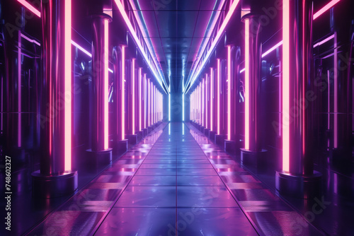 Neon tubes and lines make for a background.