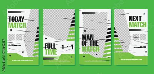 Sport social media post template , Football Match day , Full time , Next match