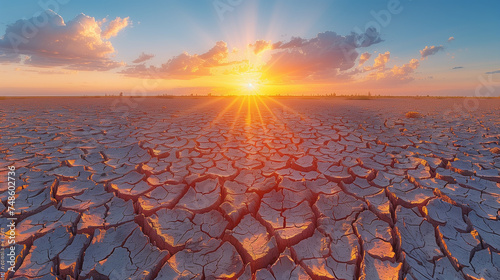 Dry cracked earth background. Global warming concept.