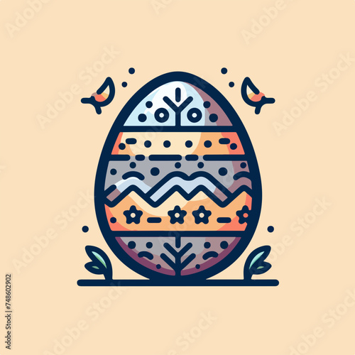 Easter eggs Vector Illustration Happy.