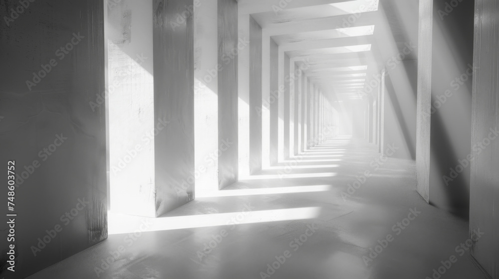 An image of a corridor with light coming through it.