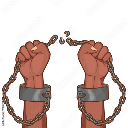 Hands Pose in breaking the handcuffs