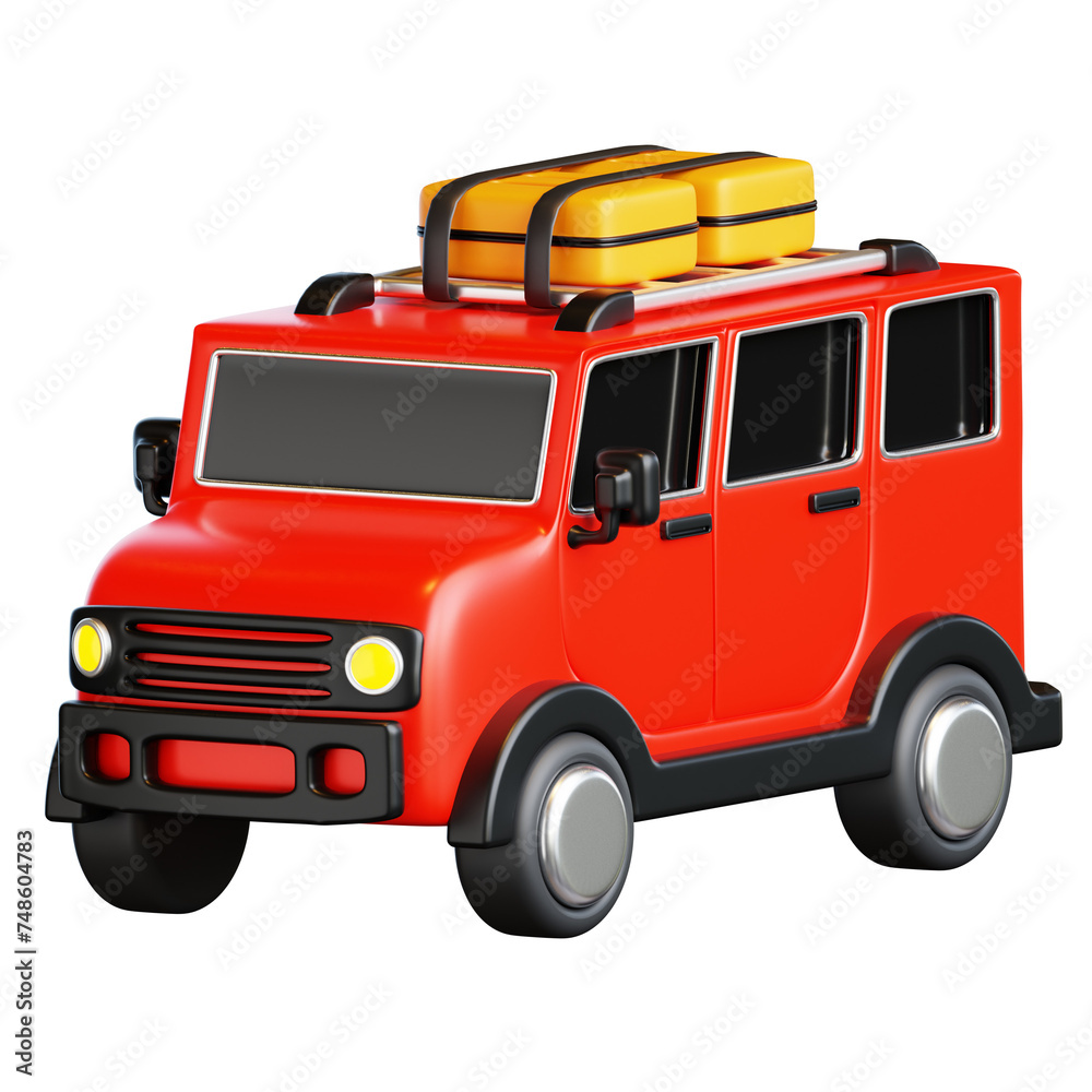Travel Jeep Car 3D Icon