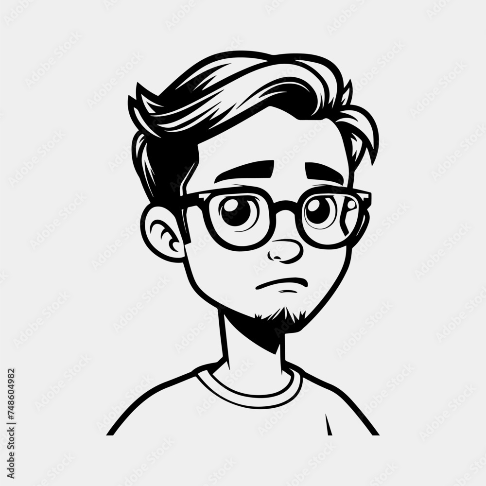 avatar male person with hairstyle and beard over white background. vector illustration avatar male person with hairstyle and beard over white background. vector illustration