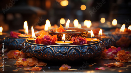 Elegant Candles Floral Arrangement Decorative Lighting Still Life