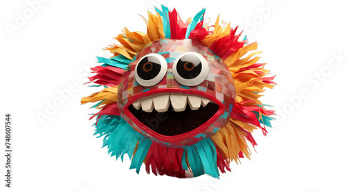 mexican pinata used posadas and birthdays, Isolated on transparent PNG background, Generative ai photo