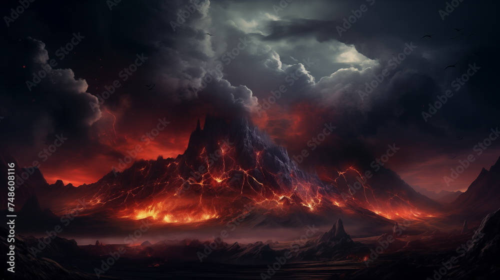 volcano eruption wallpaper and background, creater eruption with dark smoke and cloud volcano eruption wallpaper and background, creater eruption with dark smoke and cloud