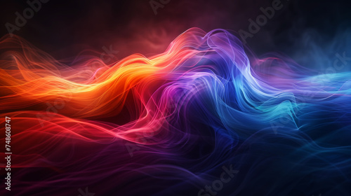 Vibrant Abstract Energy Waves Background. Vivid waves of colour convey energetic abstract motion.