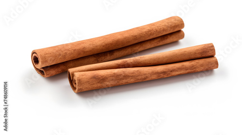 Cinnamon sticks isolated on white background. Neural network AI generated art