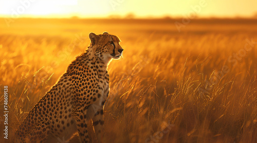 Cheetah in golden light  Masai Mara Kenya