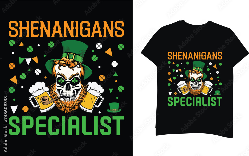 Shenanigans Specialist St. Patric’s Day T-Shirt Design Template