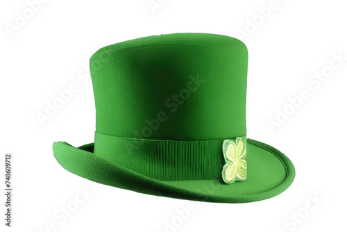 Green St. Patrick's Day top hat isolated on white background