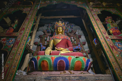 Statue of Maitreya buddha in Sani monastery of Zanskar