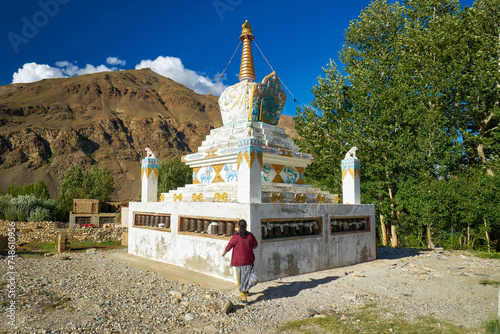 Decorated stupa in Sani monastery of Zanskar