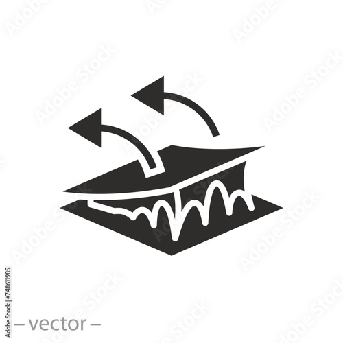 scotch or adhesive material icon, strong adhesion, high fix, flat symbol on white background - vector illustration