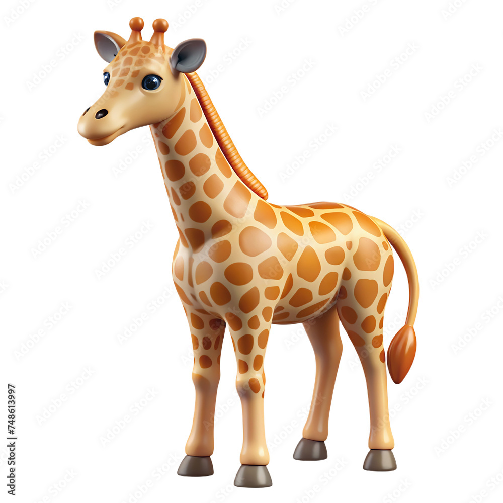 Cartoon giraffe animal isolated on transparent background. 3d illustration. Cartoon giraffe animal isolated on transparent background. 3d illustration.