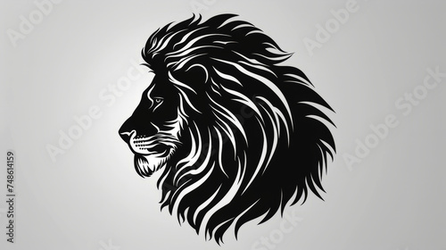 Majestic lion head vector art, perfect for logos and t-shirt designs photo