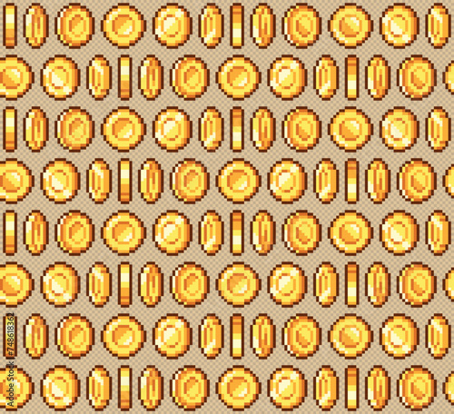 The seamless background with coins.