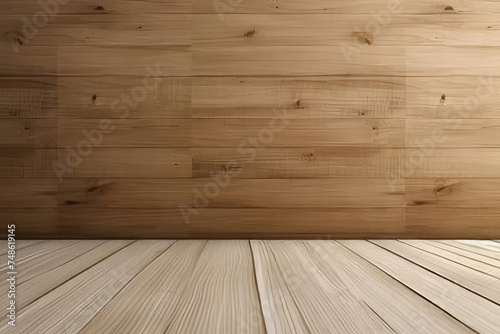 wooden floor in a room.Generative AI.background for design natural building material