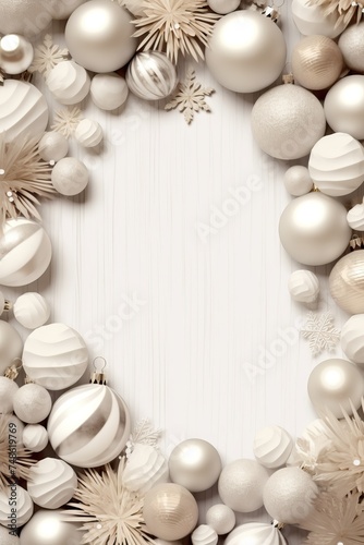 Christmas frame white beige