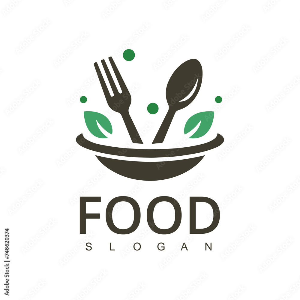 Food logo. Icon and label for design menu restaurant or cafe Stock ...