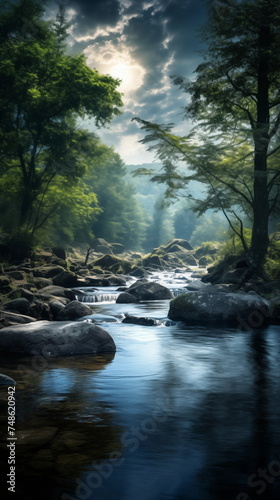 beautiful river landscape wallpaper and background