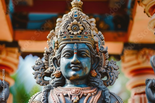 Beautiful Bronze Hindu Statue. Fictional Character Created By Generated By Generated AI. © shelbys