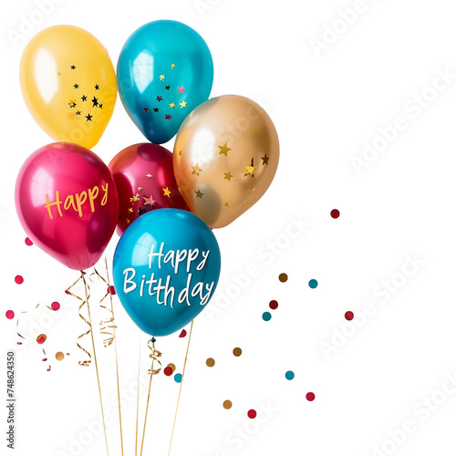 Birthday Party Balloons on a transparent background