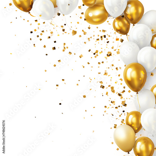 Balloon Gold Light Effect on a transparent background