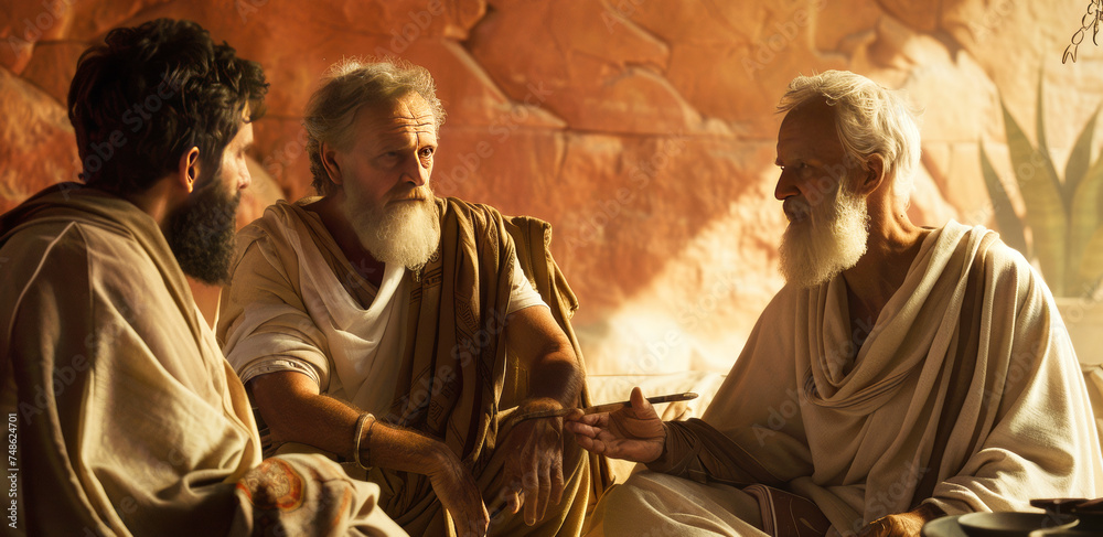 Ancient Greek philosophers discussing