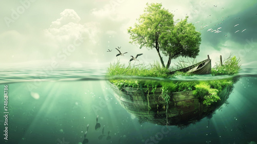 Ecology and environmental concept composition