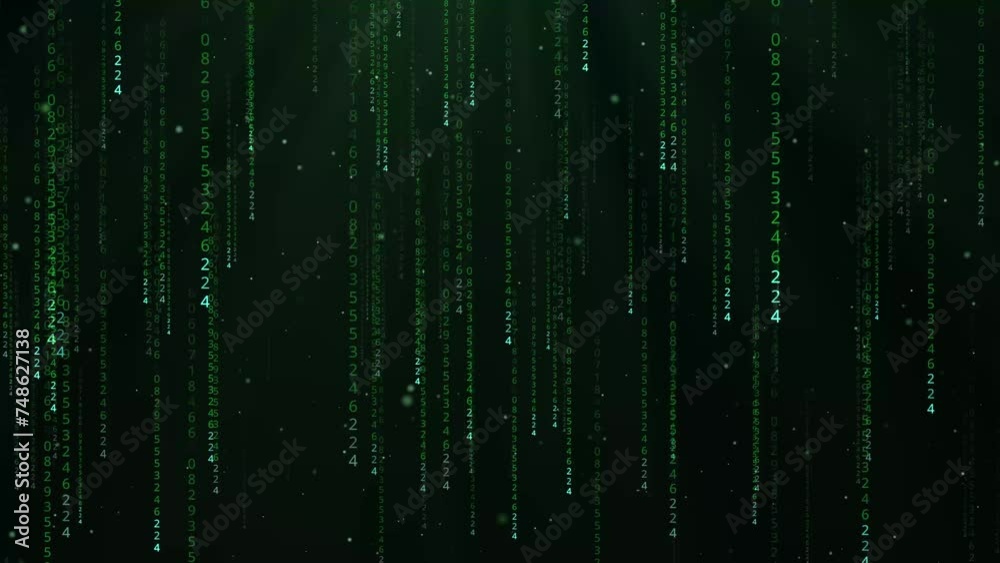 Hacker Matrix technology code Math Screens Particle Green Color