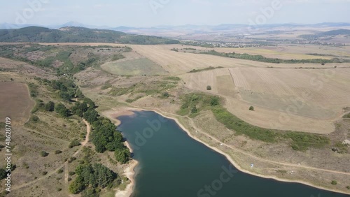 Aerial view of Oslome dam, Pernik Region, Bulgaria photo