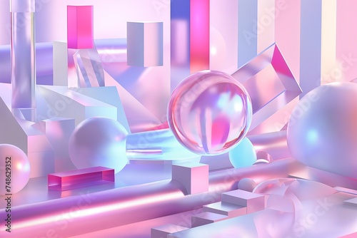 abstract background with futuristic shapes photo