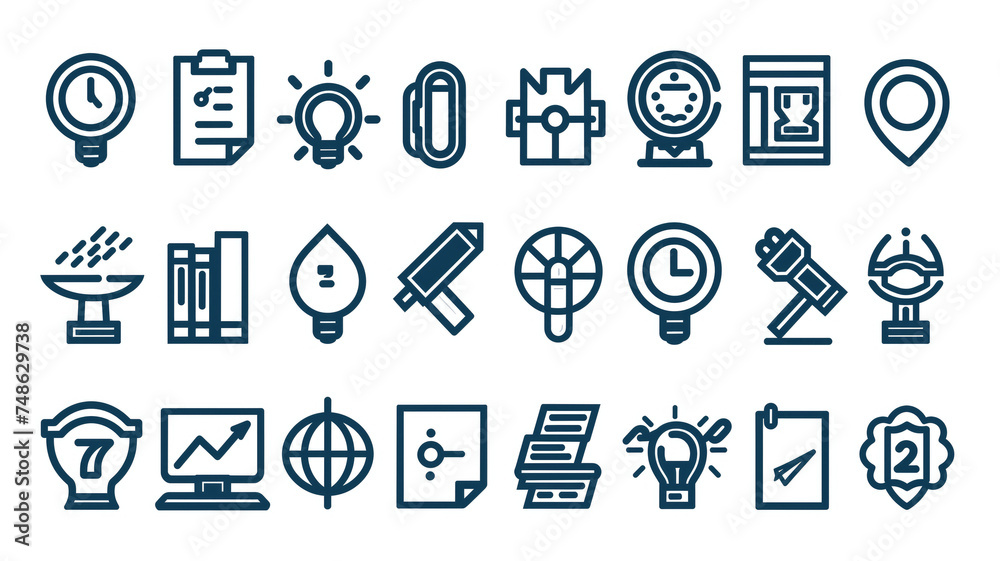 Expert Icon Set: Empowering Advice, Demonstrated Competence, Proven Expertise - obrazy, fototapety, plakaty 