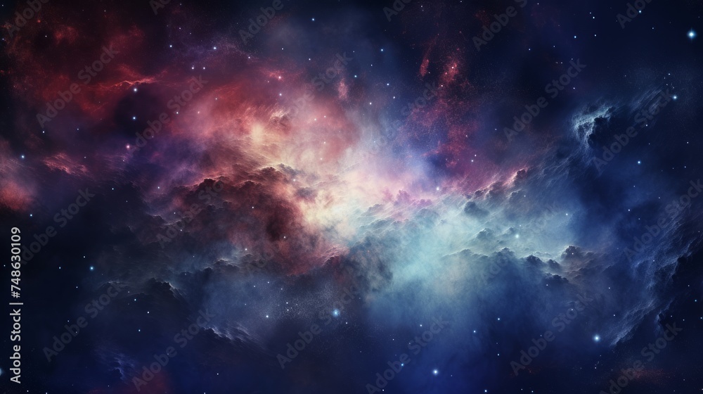 Space background with realistic nebula and shining stars. Neural network AI generated art Space background with realistic nebula and shining stars. Neural network AI generated art
