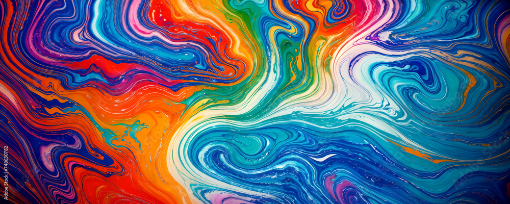 Colorful paint ink art mixing liquid paints modern abstract.