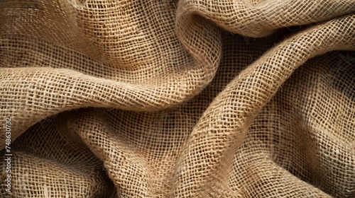 Sackcloth texture close-up background.