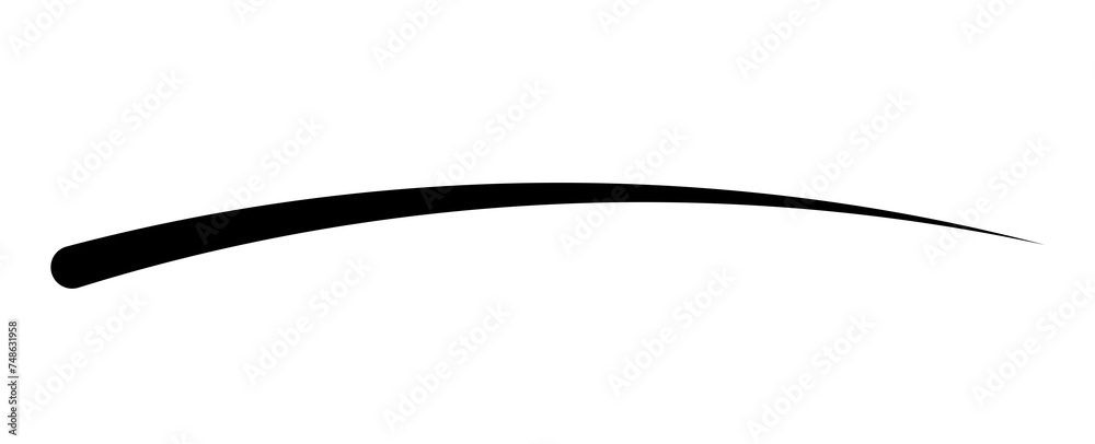 Vector Swoops Transparency Swoosh and swoops underline typography tail shape. Brush drawn thick ...