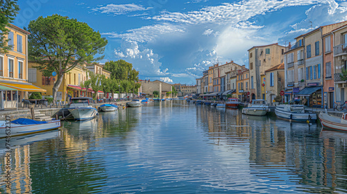 The Canal du Rhone a Sete a canal in southern France photo