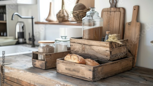 Rustic Style Wooden Bread Box