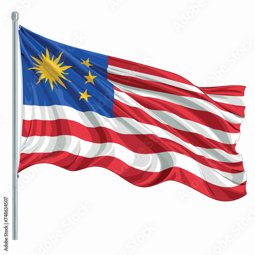 Original and simple Malaysia flag isolated vector 