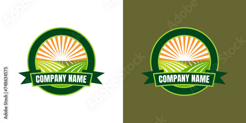 Farm logo vector illustration template in the circle