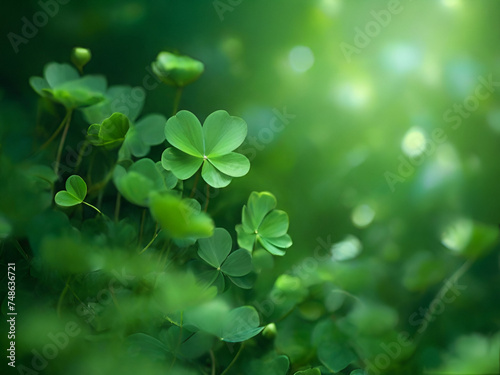 Beautiful green clovers illustration background