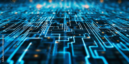 Wallpaper Mural abstract blue tech background Torontodigital.ca