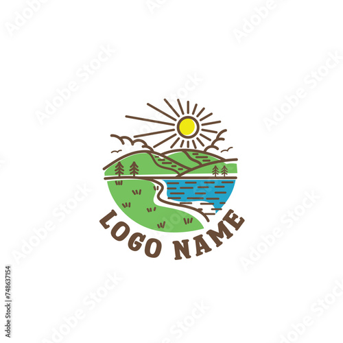 Nature logo, landscape, camping wildlife logo