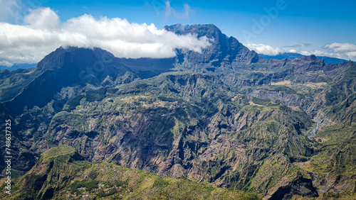 View of Cirque de Mafate from the viewpoint of Maido - Reunion Island photo