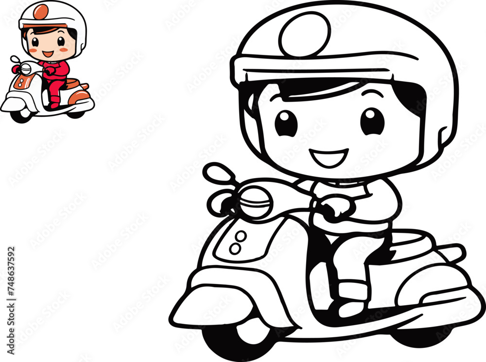 Ride Along with Joy, Charming Scooter Coloring Pages for Kids Creative Playtime Ride Along with Joy, Charming Scooter Coloring Pages for Kids Creative Playtime