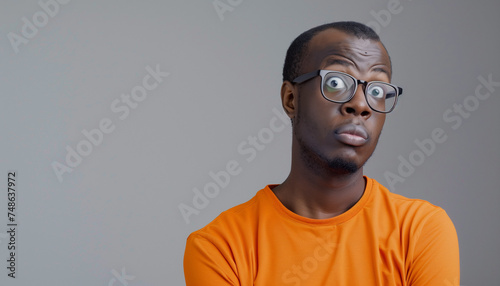 Portrait of a confused puzzled minded African American